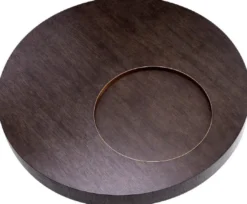 Casa Padrino Luxus Couchtisch Mokka / Messing Ø 110 x H. 30,5 cm - Runder Wohnzimmertisch - Wohnzimmer Möbel - Massivholz Möbel - Luxus Möbel - Luxus Einrichtung