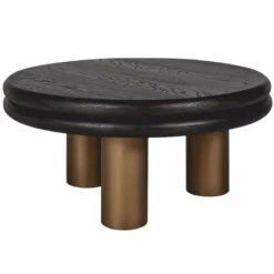 Casa Padrino Luxus Couchtisch Schwarz / Bronze 80 cm - Luxus Wohnzimmer Möbel