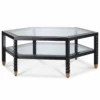 Casa Padrino Luxus Couchtisch Schwarz / Bronze 120 cm - Hotel & Wohnzimmer Möbel