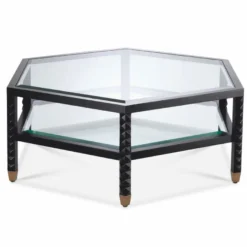 Casa Padrino Luxus Couchtisch Schwarz / Bronze 120 cm - Hotel & Wohnzimmer Möbel