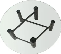 Casa Padrino Luxus Couchtisch Antik Schwarz Ø 110 x H. 40,5 cm - Runder Aluminium Wohnzimmertisch mit Glasplatte - Wohnzimmer Möbel - Luxus Möbel - Luxus Einrichtung