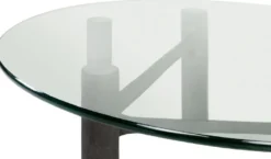 Casa Padrino Luxus Couchtisch Antik Schwarz Ø 110 x H. 40,5 cm - Runder Aluminium Wohnzimmertisch mit Glasplatte - Wohnzimmer Möbel - Luxus Möbel - Luxus Einrichtung