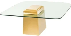 Casa Padrino Luxus Couchtisch / Wohnzimmertisch Gold 105 x 105 x H. 44 cm - Luxus Wohnzimmermöbel