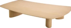 Casa Padrino Luxus Couchtisch Naturfarben 185 x 120 x H. 30 cm - Massivholz Wohnzimmertisch mit leicht gebogener Tischplatte - Wohnzimmer Möbel - Hotel Möbel - Luxus Möbel - Luxus Einrichtung