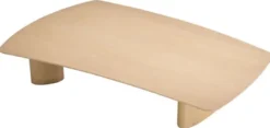 Casa Padrino Luxus Couchtisch Naturfarben 185 x 120 x H. 30 cm - Massivholz Wohnzimmertisch mit leicht gebogener Tischplatte - Wohnzimmer Möbel - Hotel Möbel - Luxus Möbel - Luxus Einrichtung
