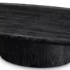 Casa Padrino Luxus Couchtisch Schwarzgrau 140 x 79,5 x H. 35 cm - Massivholz Wohnzimmertisch - Massivholz Wohnzimmer Möbel - Luxus Qualität