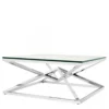 Casa Padrino Luxus Couchtisch Edelstahl Nickel Finish 100 x 100 x H. 45 cm - Quadratischer Wohnzimmertisch