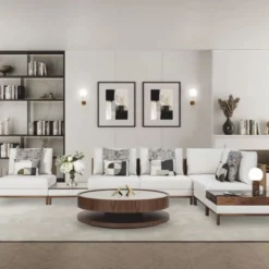 Casa Padrino Luxus Couchtisch mit Glasplatte Braun Ø 120 cm - Wohnzimmer Möbel
