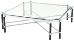 Casa Padrino Luxus Couchtisch Silber / Schwarz 115 x 115 x H. 35 cm - Luxus Wohnzimmermöbel