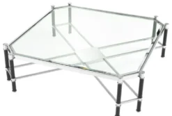 Casa Padrino Luxus Couchtisch Silber / Schwarz 115 x 115 x H. 35 cm - Luxus Wohnzimmermöbel