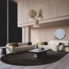 Casa Padrino Luxus Couchtisch mit Marmorplatte Dunkelbraun / Messing / Weiß-Braun 150 cm
