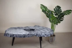 Casa Padrino Luxus Couchtisch Grau / Schwarz 100 x 60 x H. 50 cm