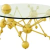 Casa Padrino Luxus Couchtisch Edelstahl / Glas Gold Astronomy rund 100 cm - Art Deco Wohnzimmertisch