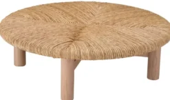 Casa Padrino Luxus Couchtisch Naturfarben Ø 100 x H. 30,5 cm - Runder Wohnzimmertisch - Wohnzimmer Möbel - Luxus Möbel - Luxus Einrichtung