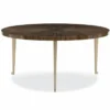 Casa Padrino Luxus Couchtisch Braun / Gold Ø 96 cm - Runder Wohnzimmertisch