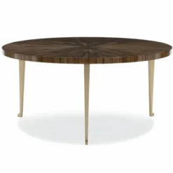 Casa Padrino Luxus Couchtisch Braun / Gold Ø 96 cm - Runder Wohnzimmertisch
