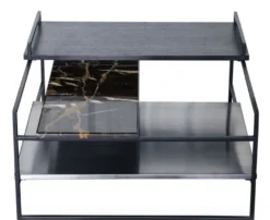 Casa Padrino Luxus Couchtisch Schwarz 60 x 60 x H. 36,5 cm - Designer Wohnzimmertisch