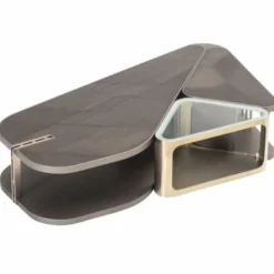 Casa Padrino Luxus Couchtisch mit 2 Beistelltischen Grau / Silber - Luxus Wohnzimmertisch Set - Luxus Möbel - Hotel Möbel - Wohnzimmer Möbel