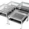 Casa Padrino Luxus Couchtisch 4er Set Silber - Designer Wohnzimmermöbel