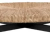 Casa Padrino Luxus Couchtisch Naturfarben / Schwarz Ø 100 x H. 30,5 cm - Runder Wohnzimmertisch - Wohnzimmer Möbel - Luxus Möbel - Luxus Einrichtung