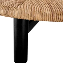 Casa Padrino Luxus Couchtisch Naturfarben / Schwarz Ø 100 x H. 30,5 cm - Runder Wohnzimmertisch - Wohnzimmer Möbel - Luxus Möbel - Luxus Einrichtung