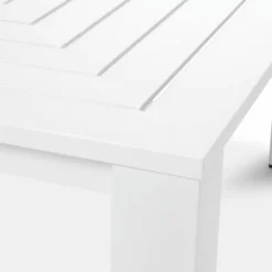 Casa Padrino Luxus Couchtisch Matt Weiß / Schwarz 101,5 cm - Outdoor Garten Möbel