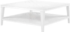Casa Padrino Luxus Couchtisch Weiß 100 x 100 x H. 42 cm - Quadratischer Wohnzimmertisch aus hochwertigen strapazierbarem Aluminium - Gartentisch
