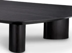 Casa Padrino Luxus Couchtisch Schwarzgrau 185 x 120 x H. 30 cm - Massivholz Wohnzimmertisch mit leicht gebogener Tischplatte - Wohnzimmer Möbel - Hotel Möbel - Luxus Möbel - Luxus Einrichtung