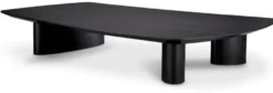 Casa Padrino Luxus Couchtisch Schwarzgrau 185 x 120 x H. 30 cm - Massivholz Wohnzimmertisch mit leicht gebogener Tischplatte - Wohnzimmer Möbel - Hotel Möbel - Luxus Möbel - Luxus Einrichtung