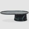 Casa Padrino Luxus Couchtisch mit ovaler Marmor Tischplatte Schwarz 120 cm