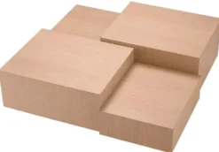 Casa Padrino Luxus Couchtisch Naturfarben / Bronze 114 x 114 x H. 40 cm - Quadratischer Wohnzimmertisch - Wohnzimmer Möbel - Massivholz Möbel - Luxus Möbel - Luxus Einrichtung