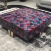 Casa Padrino Luxus Couchtisch Bunt / Gold 100 cm - Quadratischer Wohzimmertisch