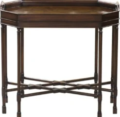 Casa Padrino Luxus Couchtisch Dunkelbraun / Braun 66 x 41 x H. 62 cm - Serviertisch mit abnehmbarem Tablett