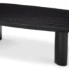 Casa Padrino Luxus Couchtisch Schwarz 168,5 x 86,5 x H. 35,5 cm - Ovaler Massivholz Wohnzimmertisch - Wohnzimmer Möbel - Luxus Möbel - Luxus Einrichtung