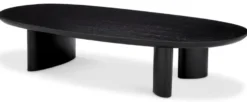 Casa Padrino Luxus Couchtisch Schwarz 168,5 x 86,5 x H. 35,5 cm - Ovaler Massivholz Wohnzimmertisch - Wohnzimmer Möbel - Luxus Möbel - Luxus Einrichtung