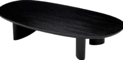 Casa Padrino Luxus Couchtisch Schwarz 168,5 x 86,5 x H. 35,5 cm - Ovaler Massivholz Wohnzimmertisch - Wohnzimmer Möbel - Luxus Möbel - Luxus Einrichtung