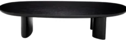 Casa Padrino Luxus Couchtisch Schwarz 168,5 x 86,5 x H. 35,5 cm - Ovaler Massivholz Wohnzimmertisch - Wohnzimmer Möbel - Luxus Möbel - Luxus Einrichtung