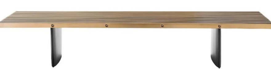 Casa Padrino Luxus Couchtisch Messing / Schwarz 220 x 78 x H. 38 cm - Wohnzimmertisch mit Edelstahl Tischplatte - Luxus Möbel