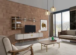 Casa Padrino Luxus Couchtisch Braun / Hellgrau / Messing 120 x 68 x H. 35 cm - Rechteckiger Massivholz Wohnzimmertisch - Wohnzimmer Möbel - Luxus Möbel - Luxus Einrichtung