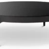 Casa Padrino Luxus Couchtisch Bronze / Messing / Schwarz Ø 124 x H. 34,5 cm - Runder Edelstahl Wohnzimmertisch mit Glasplatte - Luxus Wohnzimmer Möbel