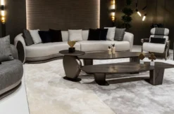 Casa Padrino Luxus Couchtisch 2er Set Dunkelbraun / Bronze - Luxus Wohnzimmertische - Wohnzimmer Möbel - Hotel Möbel - Luxus Möbel