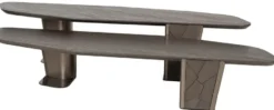 Casa Padrino Luxus Couchtisch 2er Set Dunkelbraun / Bronze - Luxus Wohnzimmertische - Wohnzimmer Möbel - Hotel Möbel - Luxus Möbel