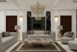 Casa Padrino Luxus Couchtisch mit Kunstmarmor Tischplatte Grau-Schwarz / Gold 140 cm