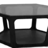 Casa Padrino Luxus Couchtisch Schwarz 90 x 78 x H. 35 cm - Wohnzimmertisch mit schwarz getönter Glasplatte - Wohnzimmer Möbel - Luxus Möbel