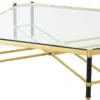 Casa Padrino Luxus Couchtisch Gold / Schwarz 115 x 115 x H. 35,5 cm - Limited Edition