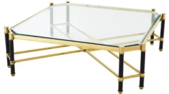 Casa Padrino Luxus Couchtisch Gold / Schwarz 115 x 115 x H. 35,5 cm - Limited Edition