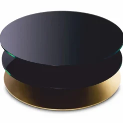 Casa Padrino Luxus Couchtisch Messing / Schwarz Ø 100 cm - Wohnzimmer Möbel