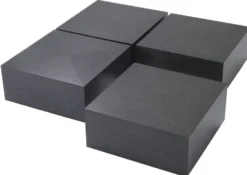 Casa Padrino Luxus Couchtisch 4er Set Anthrazitgrau 65 x 65 x H. 32,5 cm - Quadratische Massivholz Wohnzimmertische - Wohnzimmer Möbel