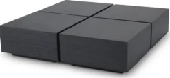 Casa Padrino Luxus Couchtisch 4er Set Anthrazitgrau 65 x 65 x H. 32,5 cm - Quadratische Massivholz Wohnzimmertische - Wohnzimmer Möbel