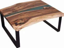 Casa Padrino Luxus Couchtisch Braun / Naturfarben / Grün / Schwarz 95 cm